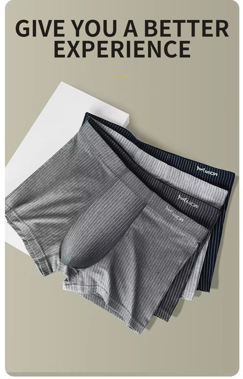 Graphene Cotton Boxers – 4PCS Striped Men’s Underwear