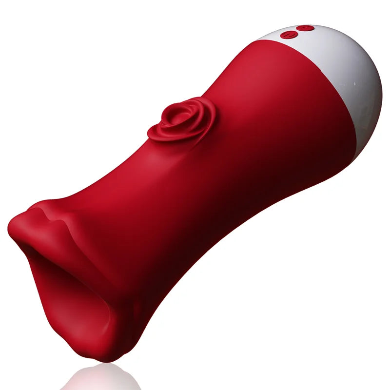 2-in-1 Male Tongue Licking & Deep Throat Masturbator – Glans Stimulator & Training Cup