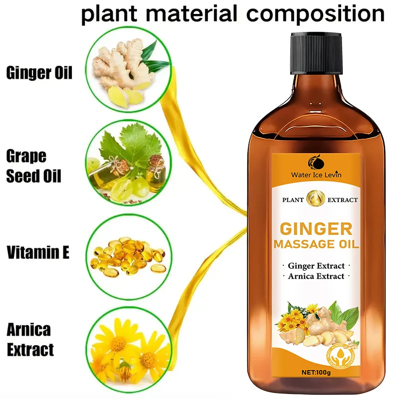 Cold-Pressed Ginger & Turmeric Body Oil – Nourishing Massage & Moisturizing Skin Care with Sweet Almond Oil for All Skin Types