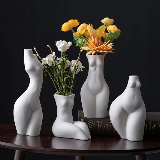 Curvy Ceramic Body Vase – A Nordic-Inspired Stunner That Brings Real Human Form to Life body Art Dried Flower Hydroponic Decoration