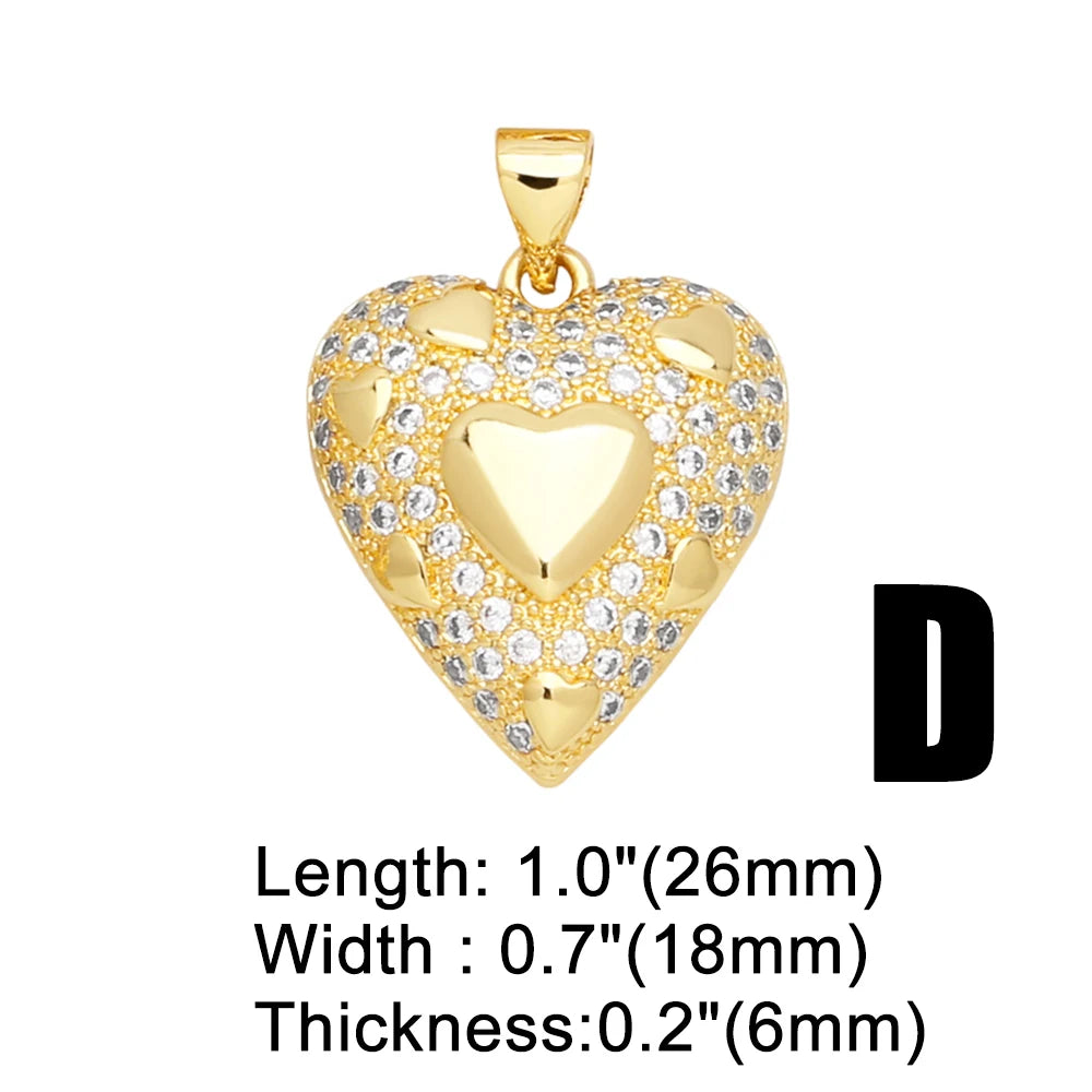 White Crystal Hollow Heart Pendant