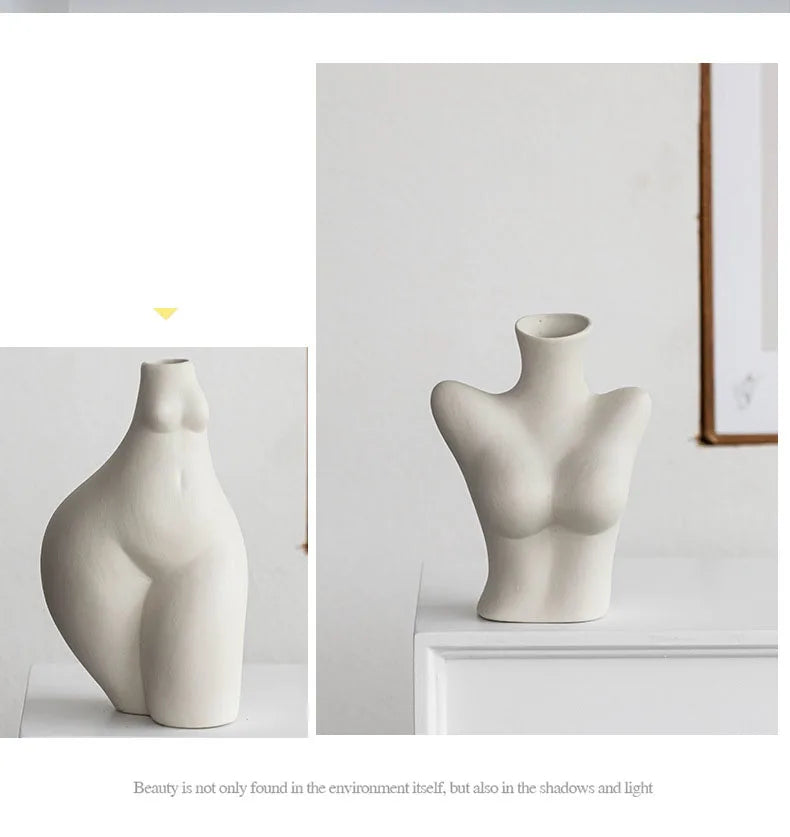 Curvy Ceramic Body Vase – A Nordic-Inspired Stunner That Brings Real Human Form to Life body Art Dried Flower Hydroponic Decoration