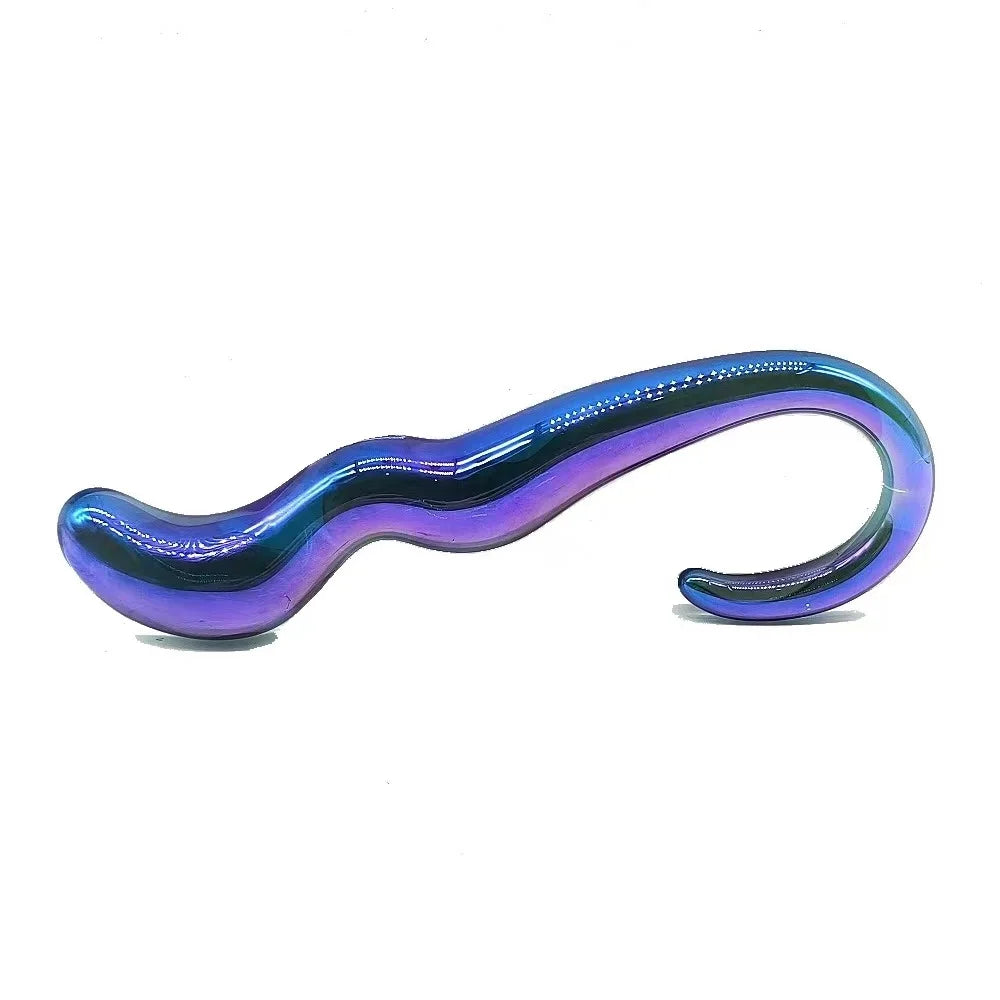 CrystalGlide Blue Glass Anal Plug – Unisex G-Spot & Anal Pleasure Massager