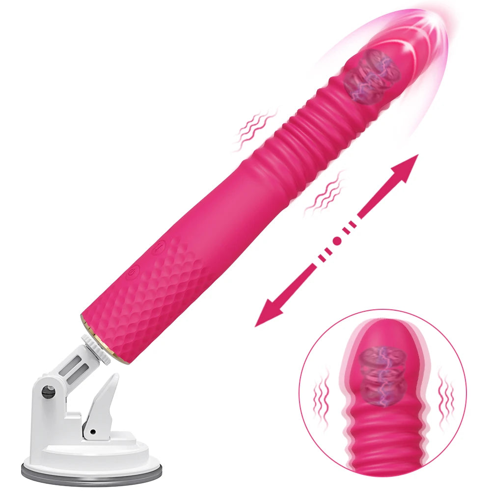 Automatic Telescopic Dildo Vibrator – Powerful G-Spot & Clitoral Stimulator for Women – Hands-Free Thrusting Sex Machine for Intense Vagina Massage