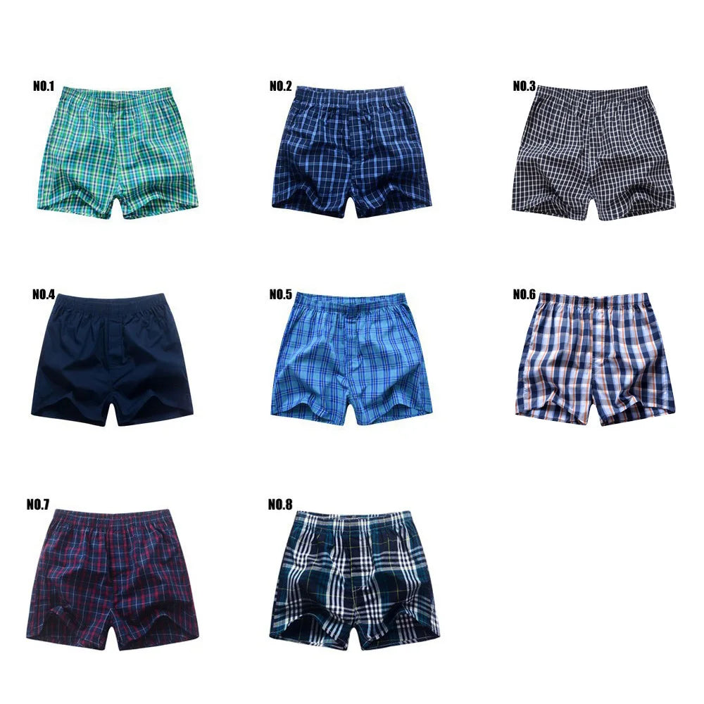 Everyday Comfort – 5PCS Men’s Cotton Plaid Boxers