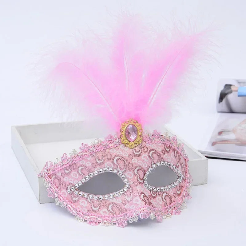 Sexy Venice Cosplay Mask – Erotic Masquerade Princess Eye Mask with Feathers & Luxury Floral Details