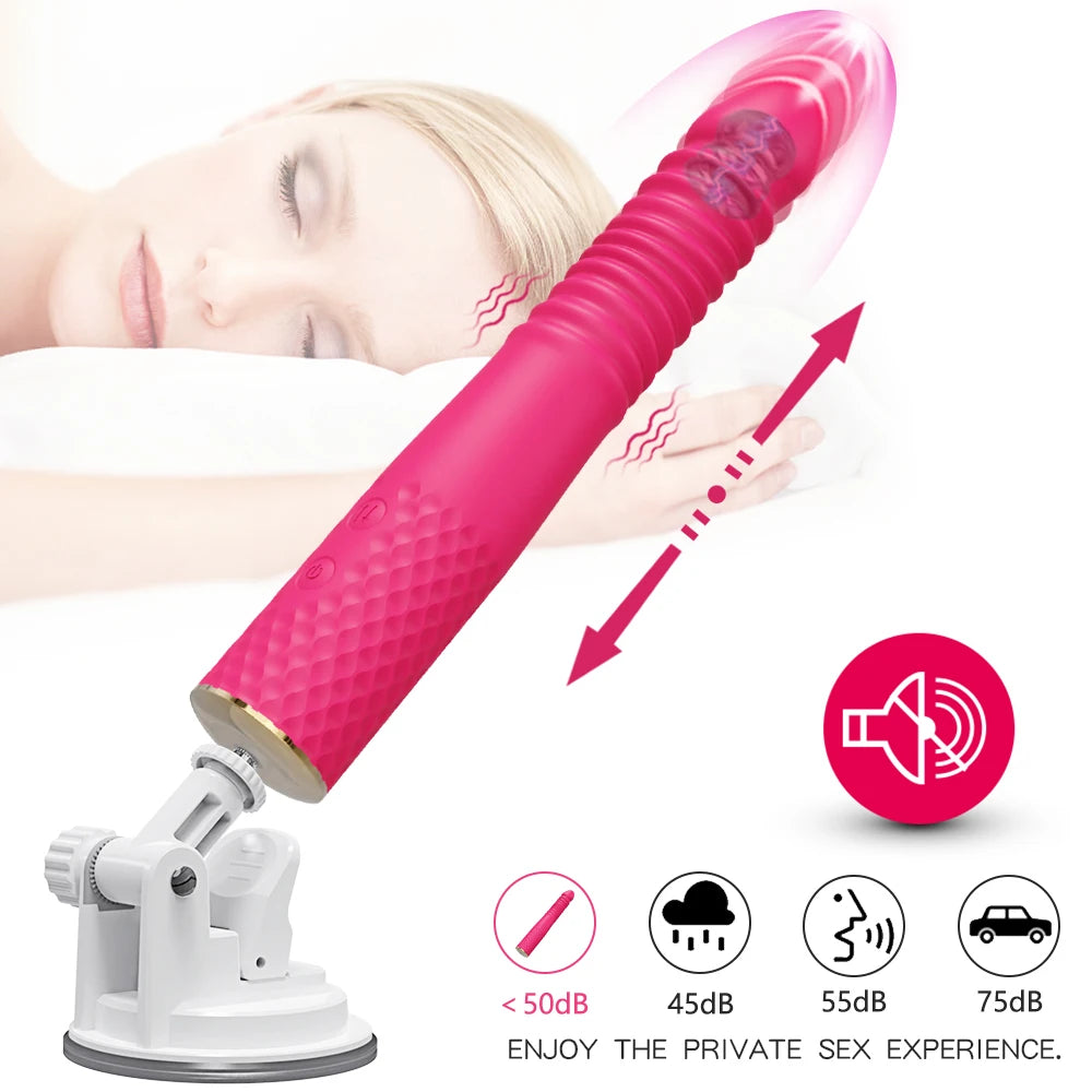 Automatic Telescopic Dildo Vibrator – Powerful G-Spot & Clitoral Stimulator for Women – Hands-Free Thrusting Sex Machine for Intense Vagina Massage