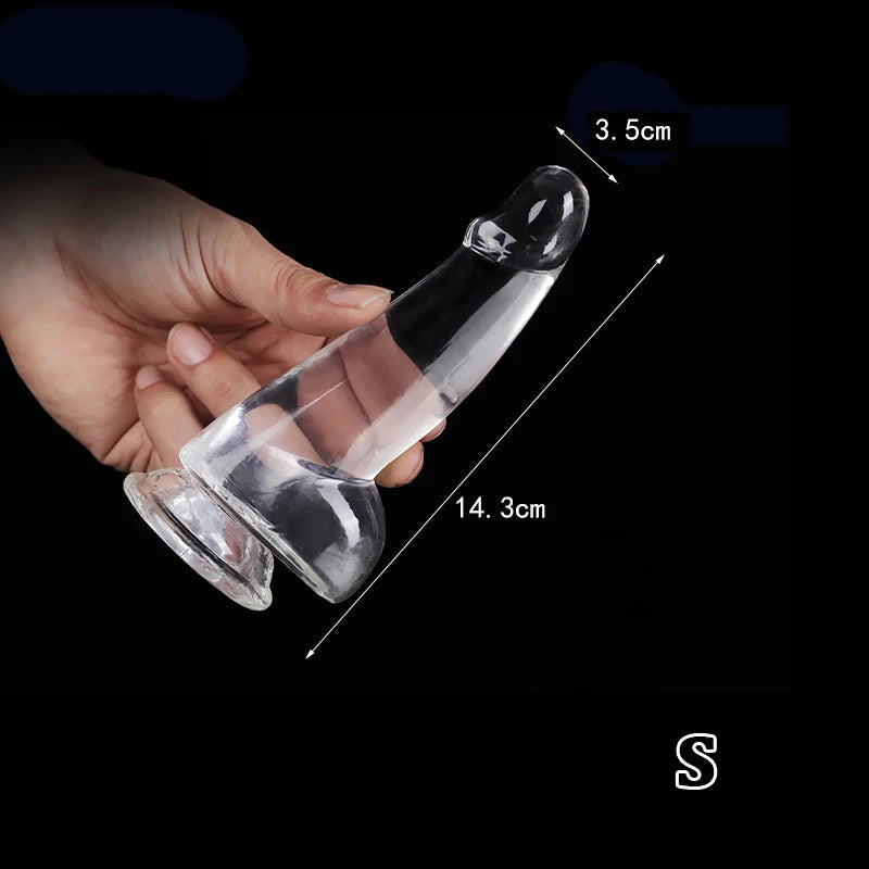CrystalClimax Transparent Realistic Dildo – Suction, Strap-On Ready & 4 Sizes of Pure Pleasure
