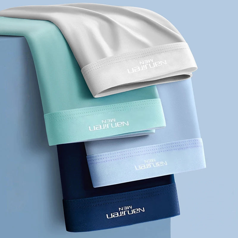 Stay Cool & Sexy – 4PCS Men’s Ice Silk Boxers