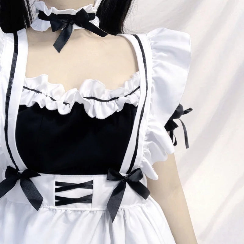 Sexy Lolita French Maid Outfit – Cosplay Party Dress with Apron for Women Uniform Roleplay Sexy Lady