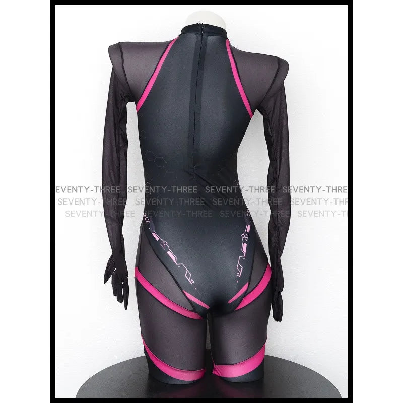 Sexy  Bunny Cosplay Jumpsuit – Mecha-Inspired Leotard & Stocking Bodysuit Set for Women