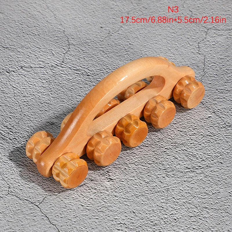 Relax Anywhere – Wooden Massage Roller for Body & Face