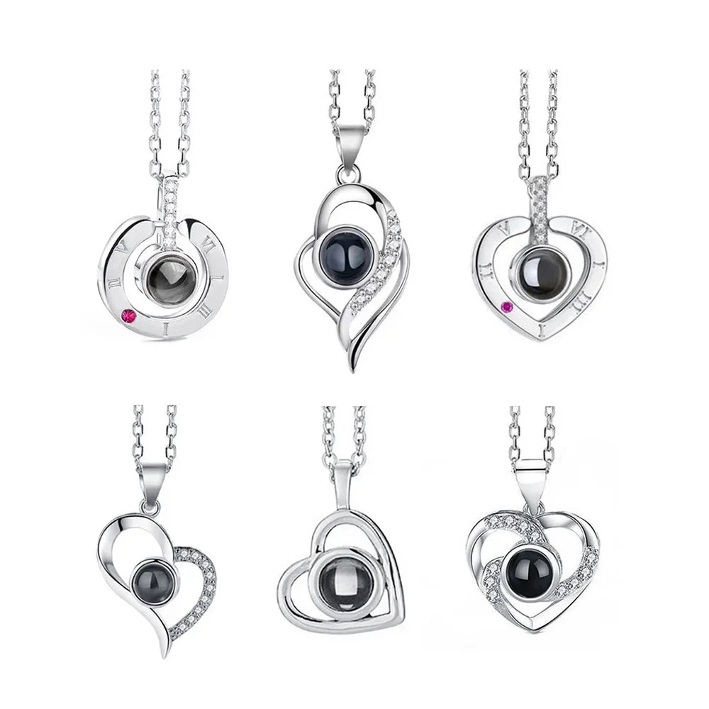 “I Love You in 100 Languages” Heart Pendant Necklace