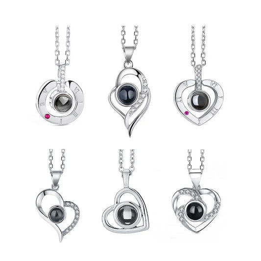 “I Love You in 100 Languages” Heart Pendant Necklace