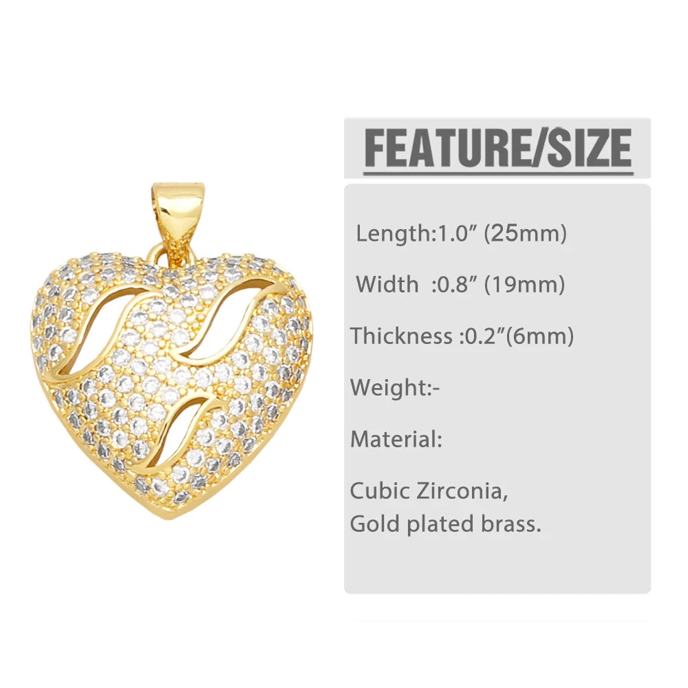 White Crystal Hollow Heart Pendant