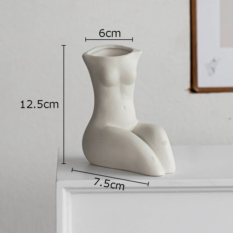 Curvy Ceramic Body Vase – A Nordic-Inspired Stunner That Brings Real Human Form to Life body Art Dried Flower Hydroponic Decoration