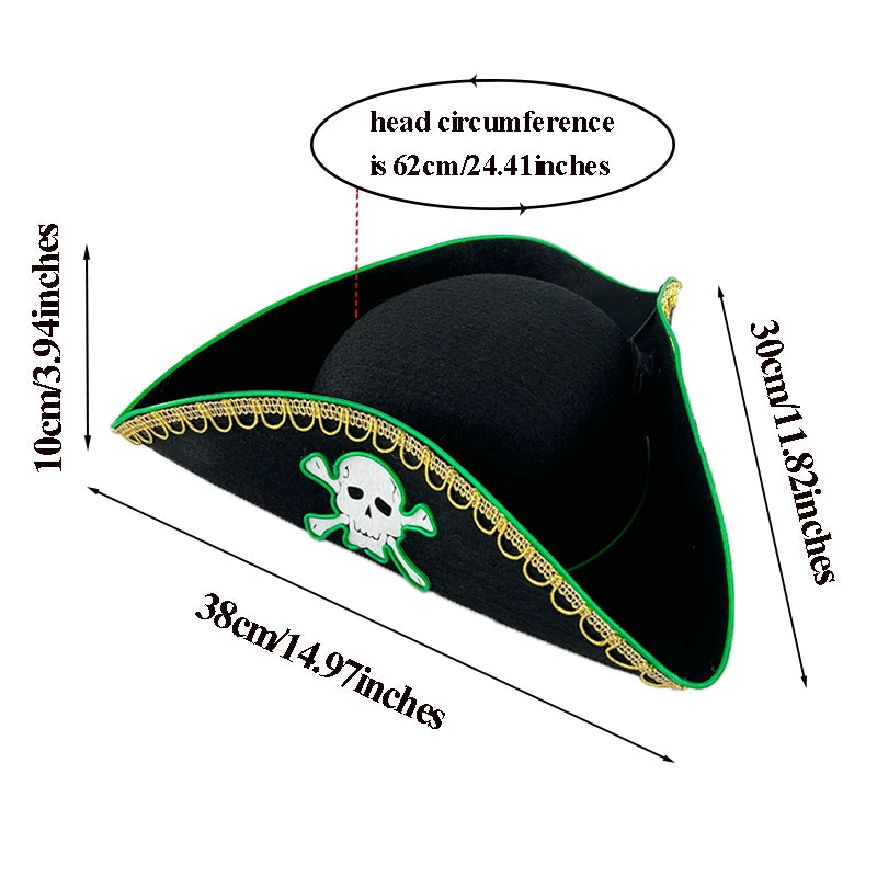 Glowing LED Pirate Hat – Black Skull Cap for Adults – Light-Up Halloween & Pirate Theme Party Costume Accessory