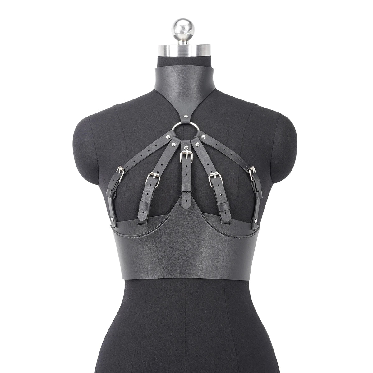 Women Fashion Belt Wide Corset Leather Corselet  Modeling Waist-to-Shoulder Leather Belt Body Harness Goth Clothing Accessories