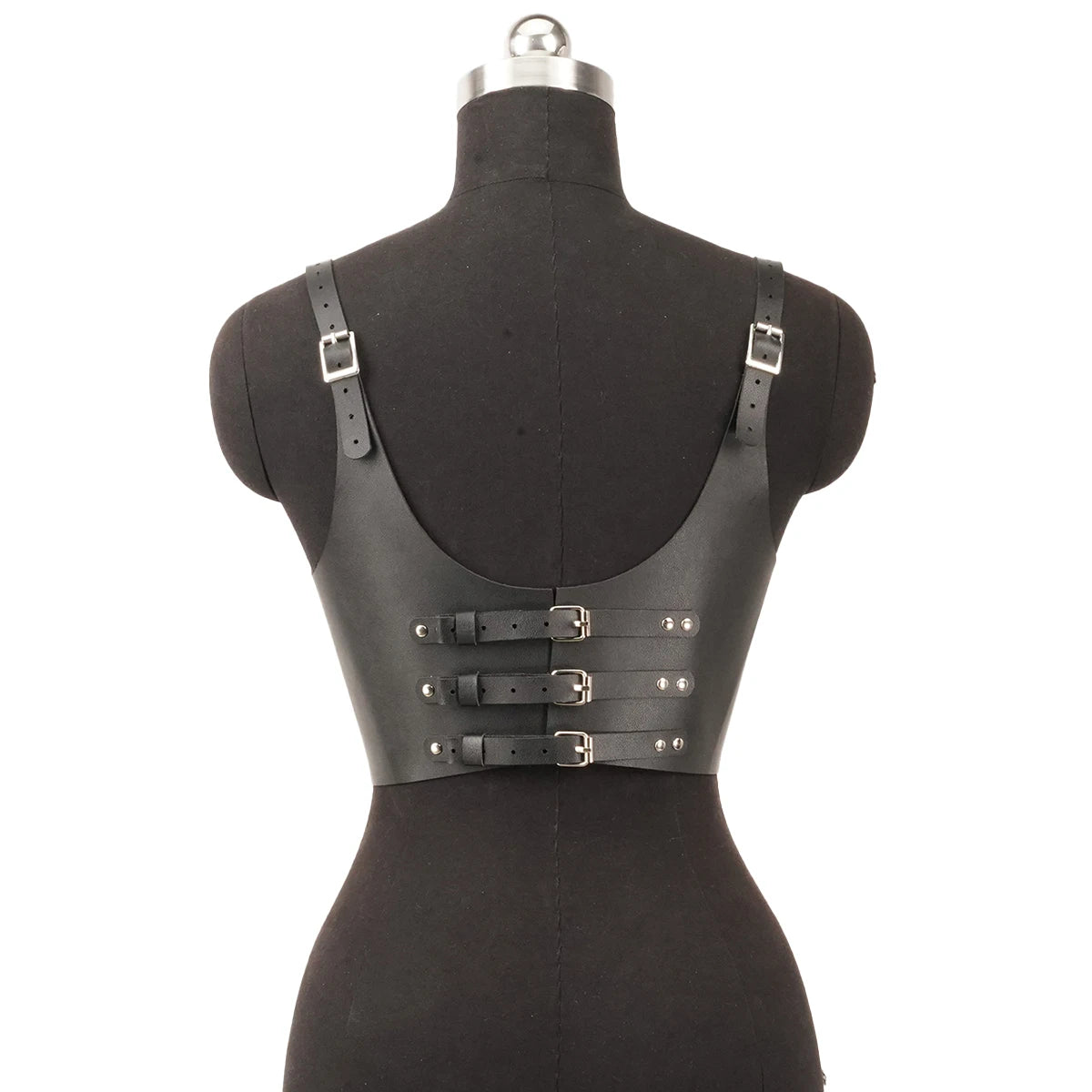 Women Fashion Belt Wide Corset Leather Corselet  Modeling Waist-to-Shoulder Leather Belt Body Harness Goth Clothing Accessories