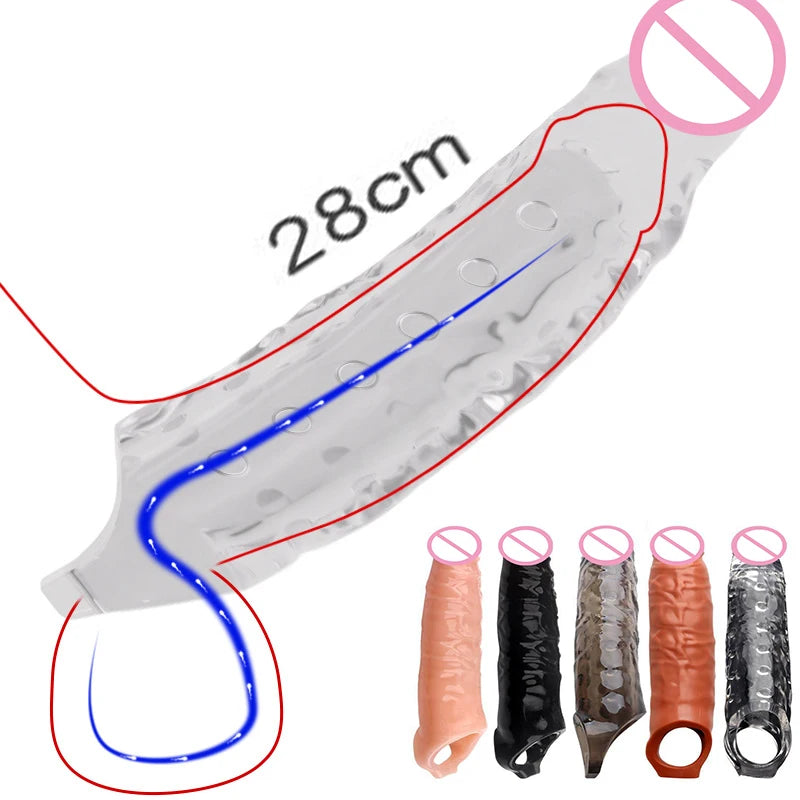 MaxExtend Cock Sleeve – Reusable Penis Extender with Ring Support for Delayed Ejaculation & Bigger Thrills
