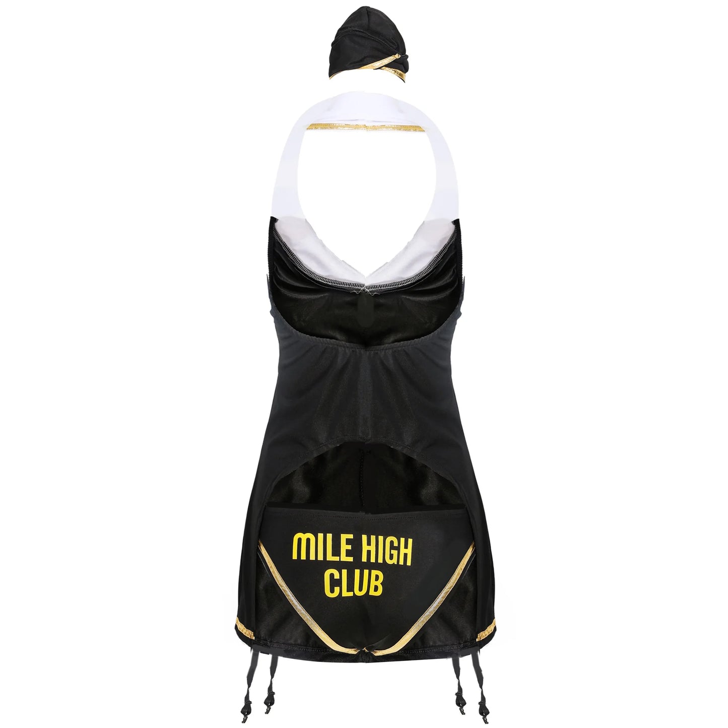 Sexy Stewardess Role Play Costume – Tempting Sleeveless Dress Uniform for Cosplay & Party Games