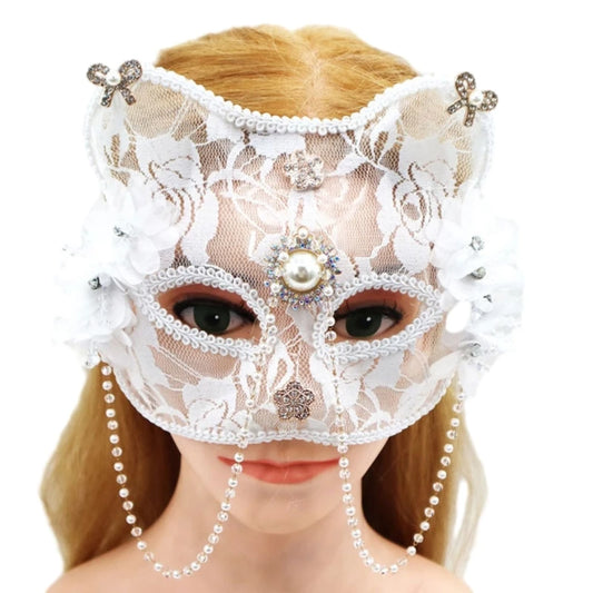 Sexy Lace Cat Face Mask – Elegant Masquerade & Halloween Mask for Women