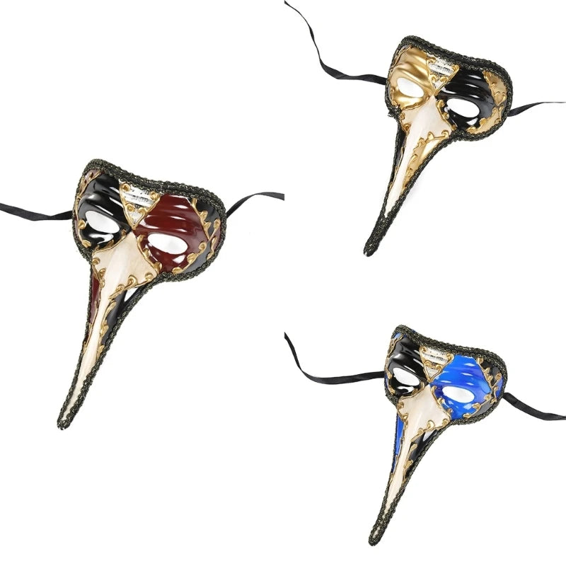 Long Nose Masquerade Eye mask – Half-Face Halloween, Roleplay Mask for Men & Women