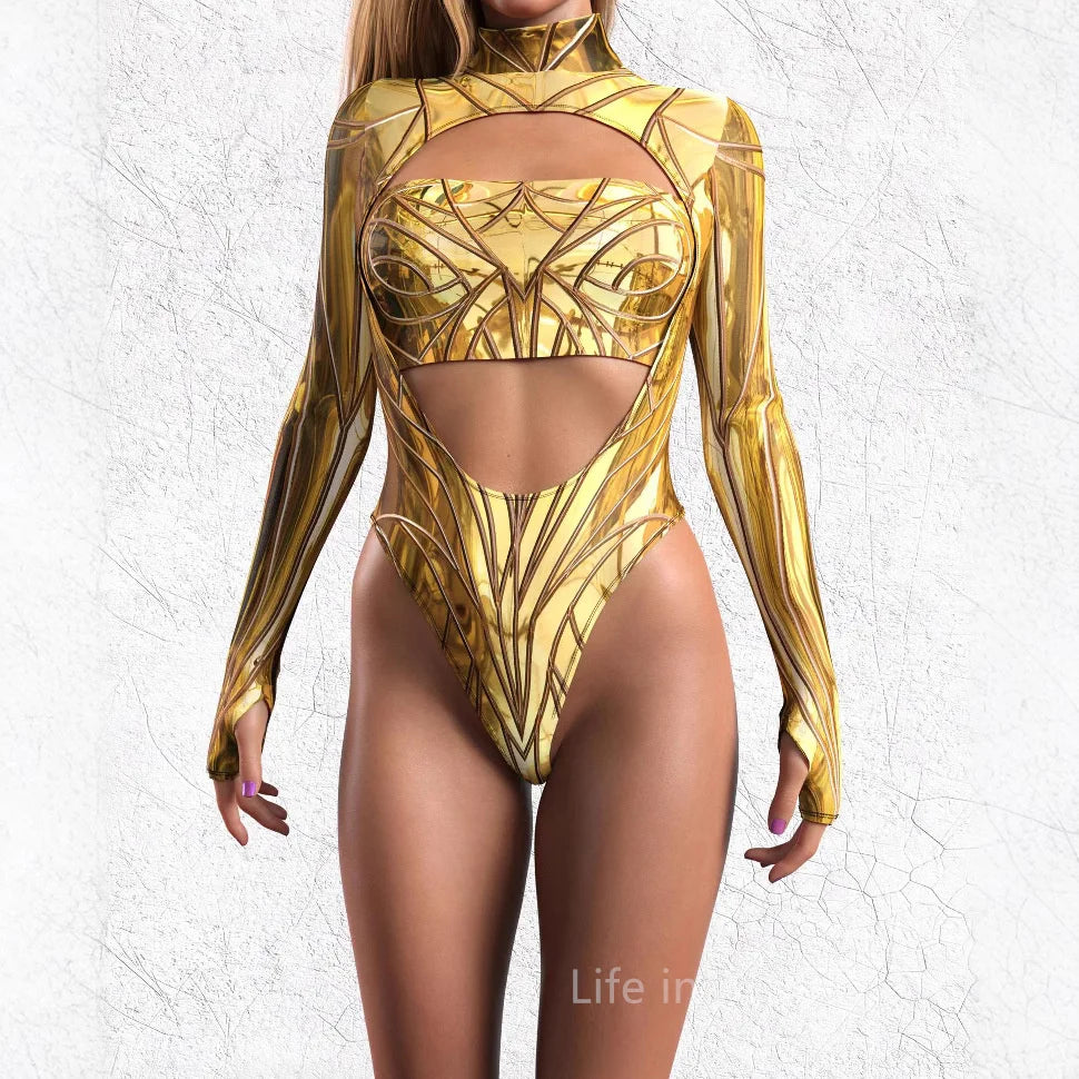 Choice of colours - Sexy Women’s Graffiti Art Bodysuit – Open-Heart Leotard Tights Jumpsuit for Carnival, Party, Cosplay & Swimwear