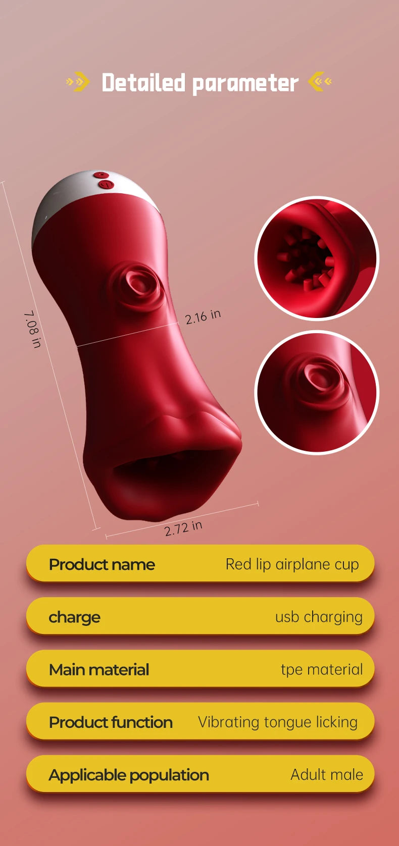 2-in-1 Male Tongue Licking & Deep Throat Masturbator – Glans Stimulator & Training Cup