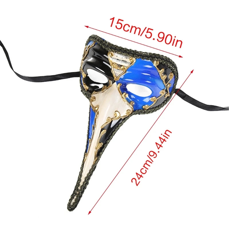 Long Nose Masquerade Eye mask – Half-Face Halloween, Roleplay Mask for Men & Women