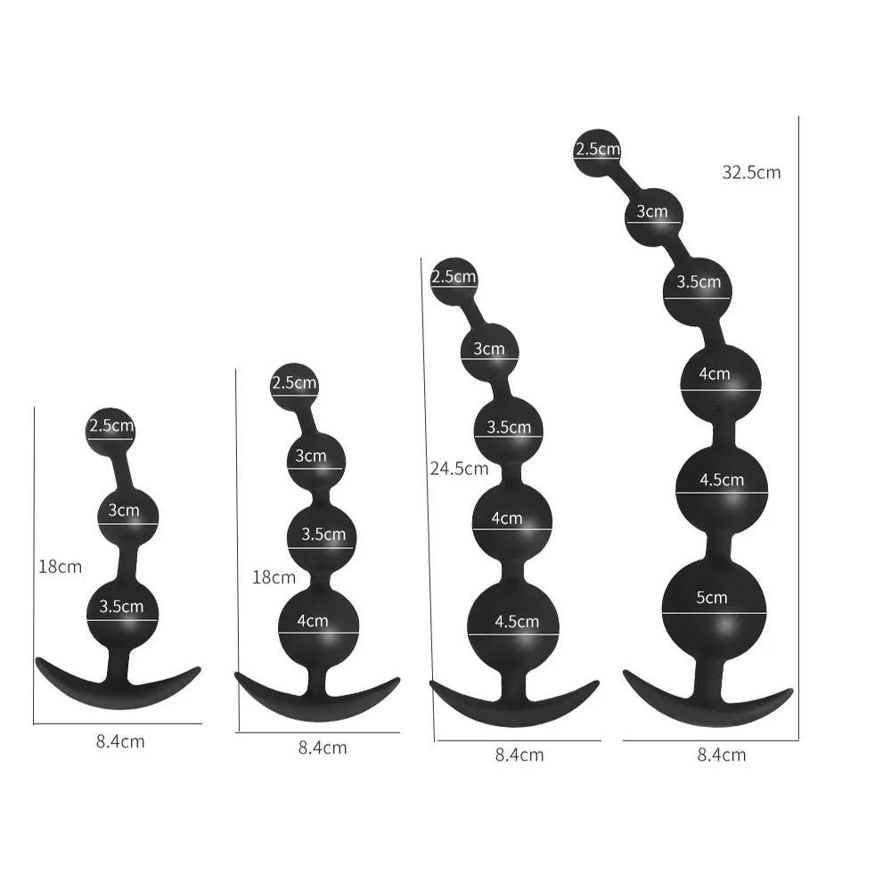 DeepFlex – Hard Silicone Anal Beads Plug for Unisex Pleasure & Training