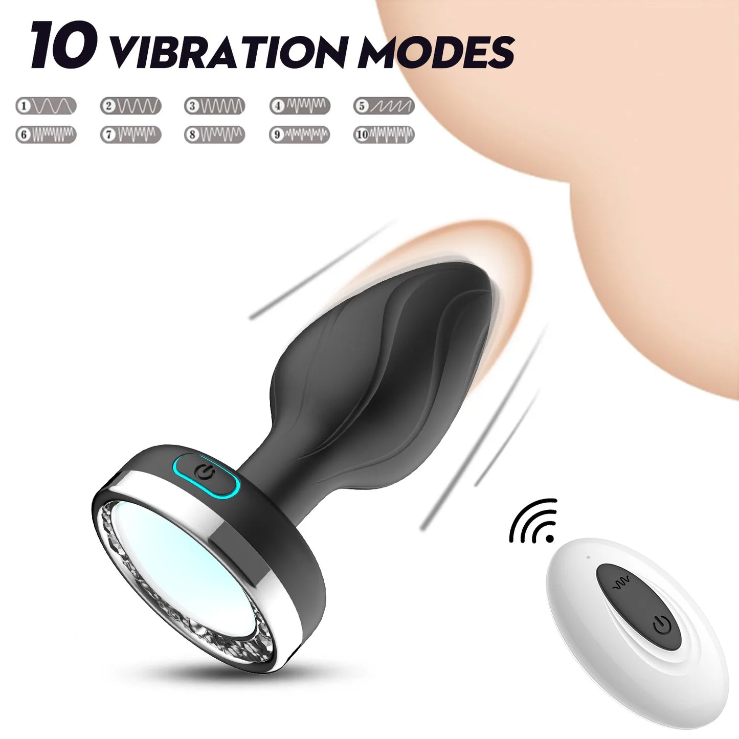 GlowPlug Remote-Controlled LED Vibrating Anal Plug – Unisex Silicone Pleasure Toy