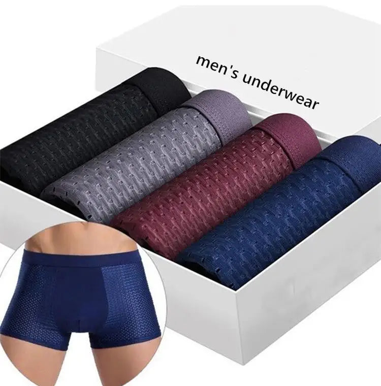 Slim Fit Comfort – Men’s Ice Silk Boxer Shorts 4 Pack