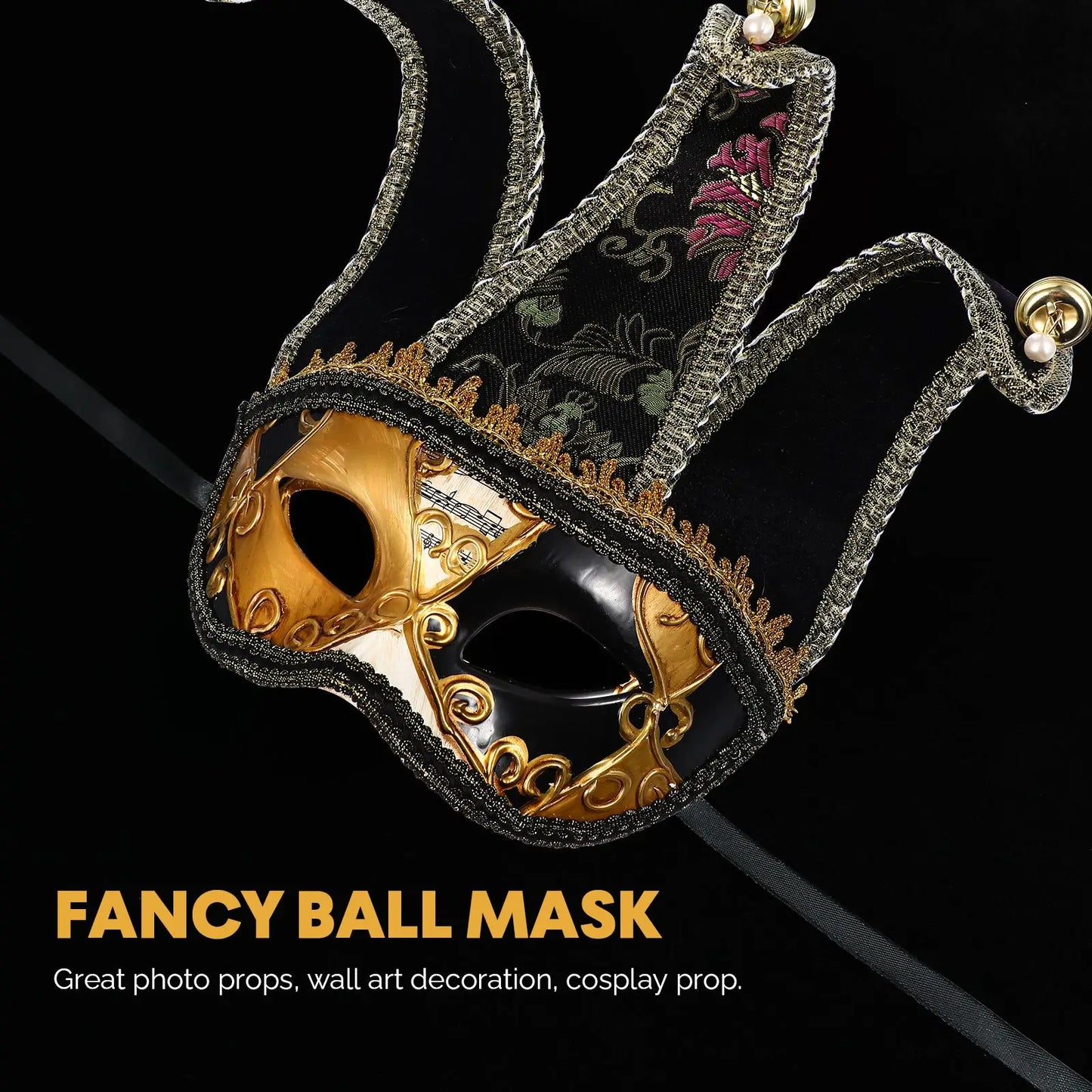 Venetian Style Masquerade Mask for Men and Women – Half Face Carnival & Halloween Fancy Dress Mask