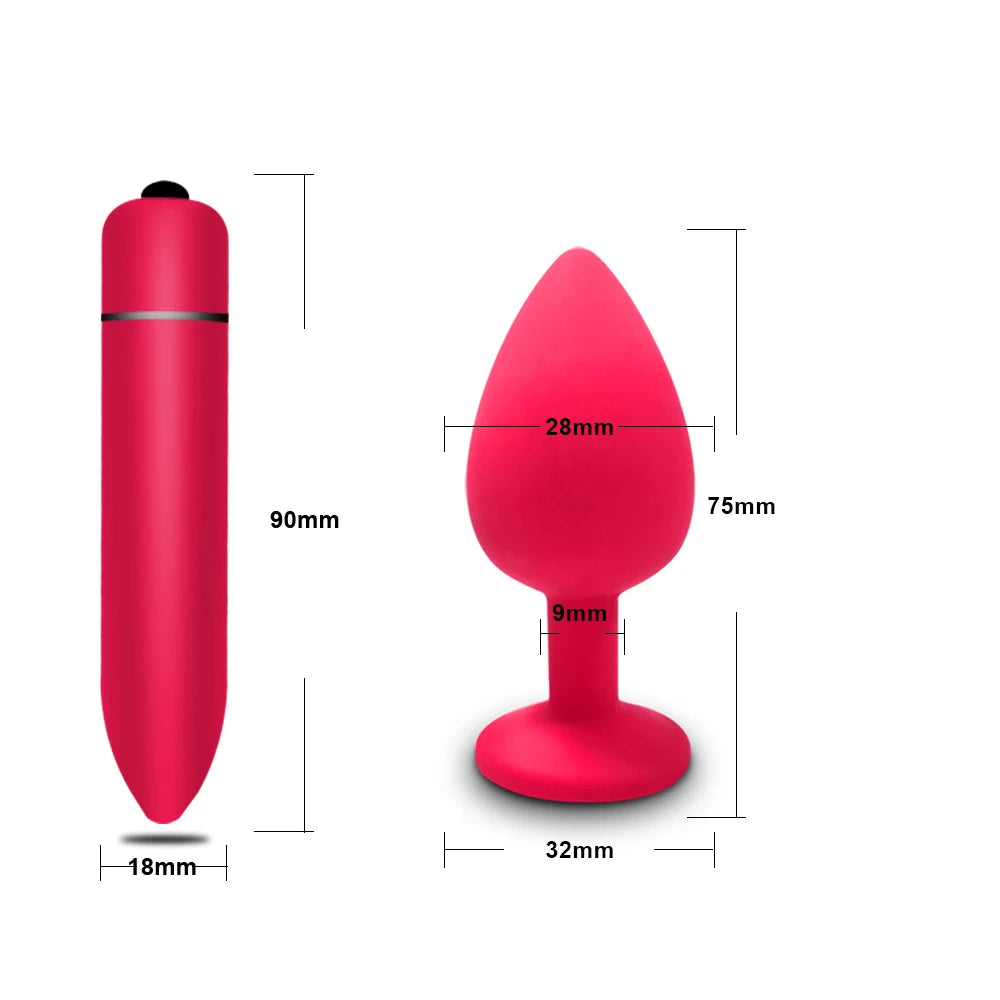 PulsePlug Silicone Anal Vibrator Set – Unisex Bullet-Style Butt Plugs