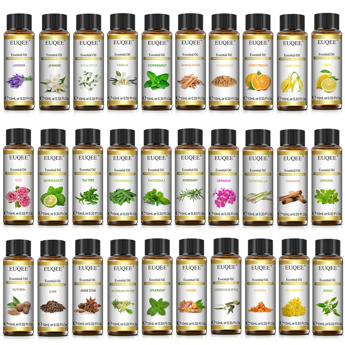 Pure Essential Oils Set – Natural Aromatherapy Oils for Diffuser, Massage & Relaxation | Lavender, Jasmine, Eucalyptus, Vanilla, Sandalwood & Citrus