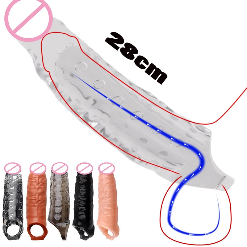 MaxExtend Cock Sleeve – Reusable Penis Extender with Ring Support for Delayed Ejaculation & Bigger Thrills
