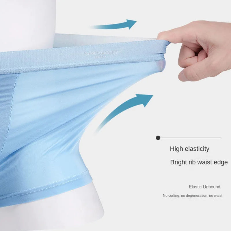 Stay Cool & Sexy – 4PCS Men’s Ice Silk Boxers