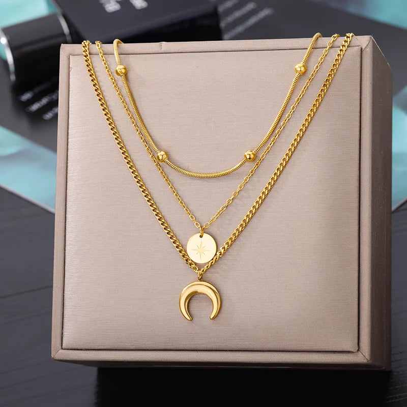 Celestial Charm Multilayer Necklace Set