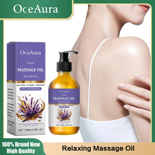 Lavender Relaxing Massage Oil – Moisturizing Body Oil for Stress Relief, Muscle Relaxation & Better Sleep | Aromatherapy Fragrance Oil