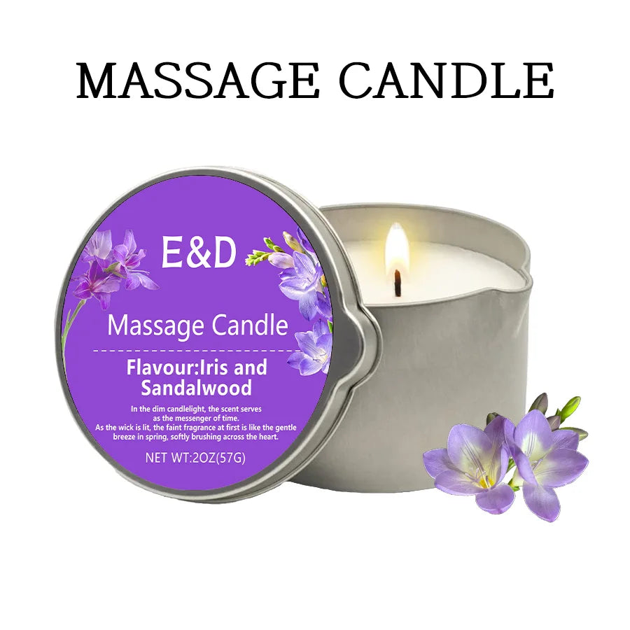 Rose-Scented Massage Oil Candle – 2oz Aromatherapy Body Oil Candle for Pure Relaxation & Home Spa