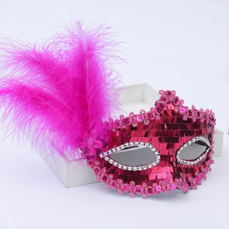 Sexy Venice Cosplay Mask – Erotic Masquerade Princess Eye Mask with Feathers & Luxury Floral Details