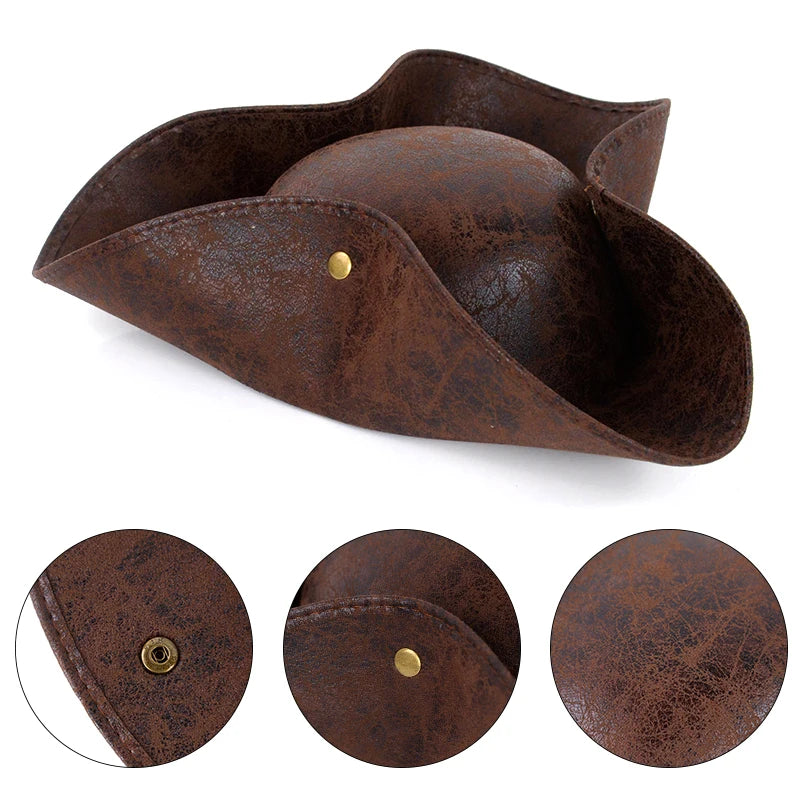 Naughty Pirate Captain Hat – Sexy Brown Tricorn for Adult Masquerade, Fantasy Play & Halloween Mischief