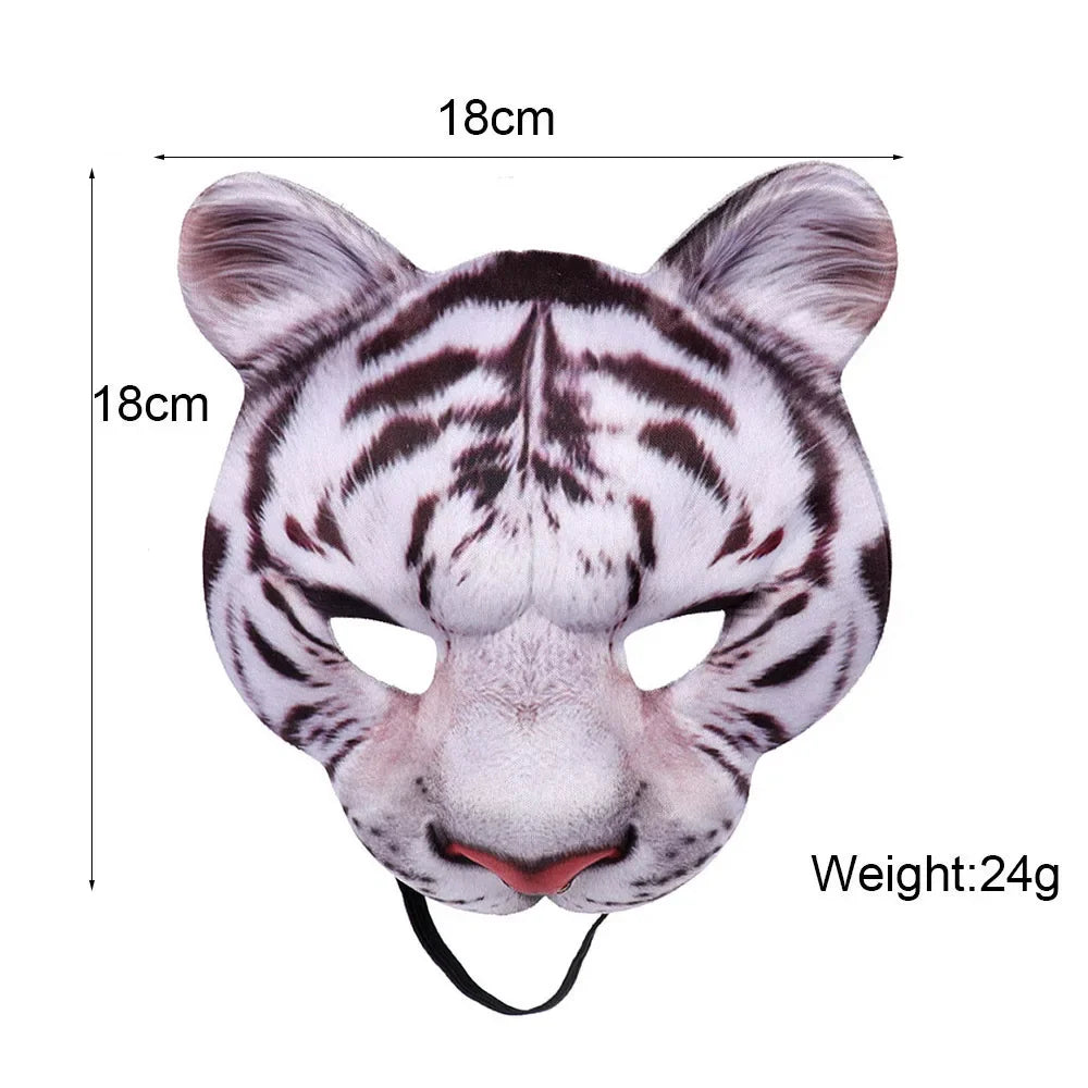 3D Animal Masks – Tiger & Pig Half-Face Masquerade Masks for Carnival & Costume Parties