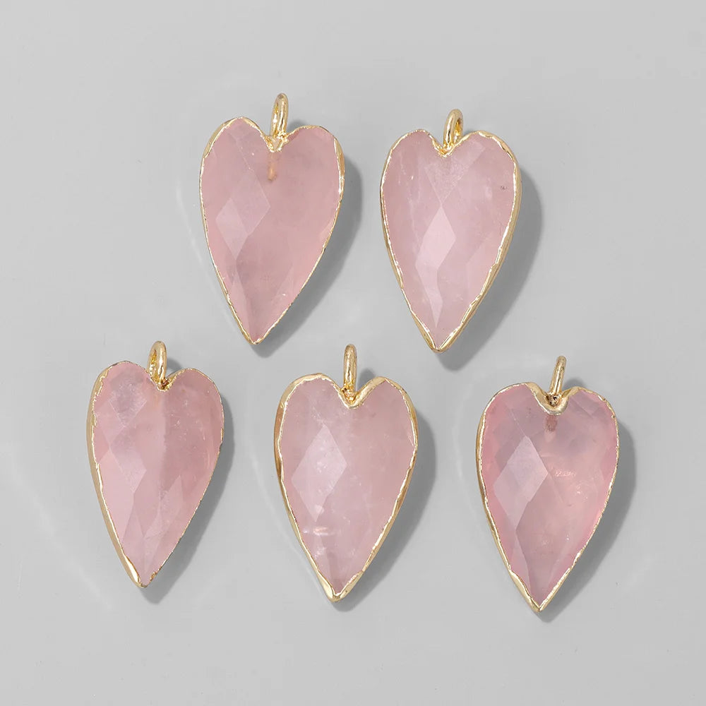 Heart Stone Crystal Pendant 13x20mm Different Colours Genuinely Beautiful Love Symbol Gift Present