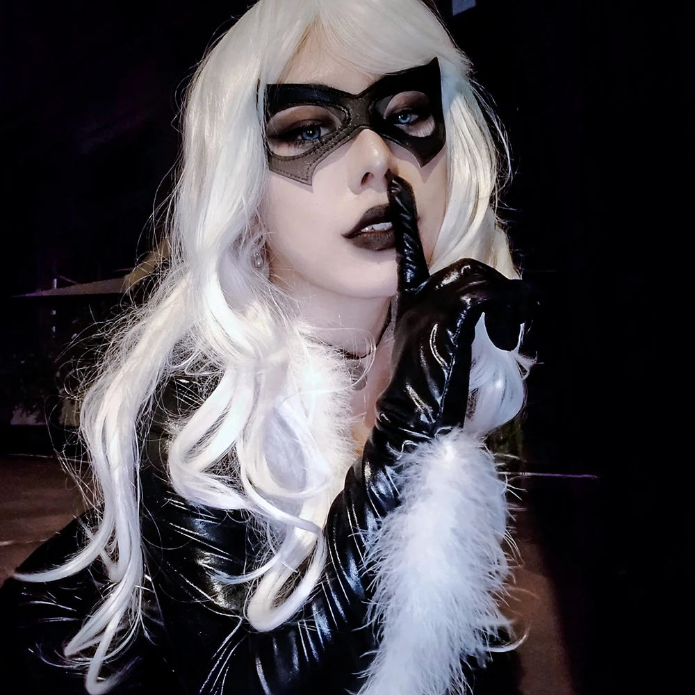 Black Gothic Punk Cat Eye Mask – Sexy PU Leather Masquerade & Cosplay Accessory