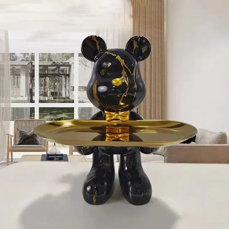 Graffiti Bear Figurine – Modern Animal Ornament & Keys Storage | Home, Shelf, Table, and Room Decor