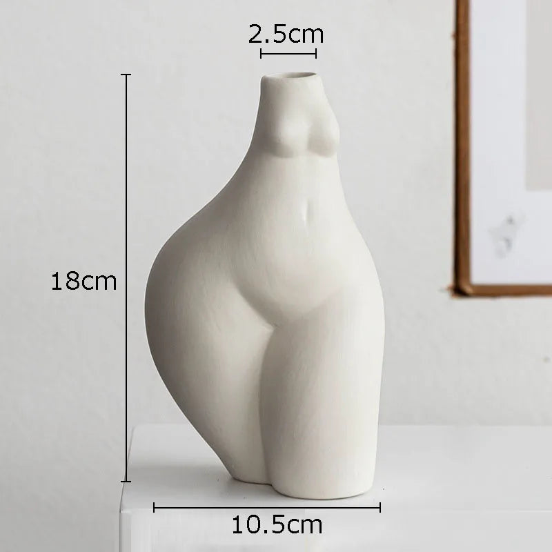 Curvy Ceramic Body Vase – A Nordic-Inspired Stunner That Brings Real Human Form to Life body Art Dried Flower Hydroponic Decoration