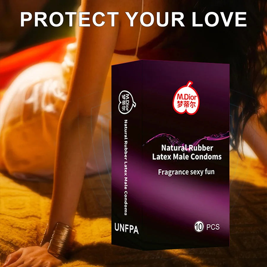 Ultra-Thin Lubricated Latex Condoms 10pcs Safe Use