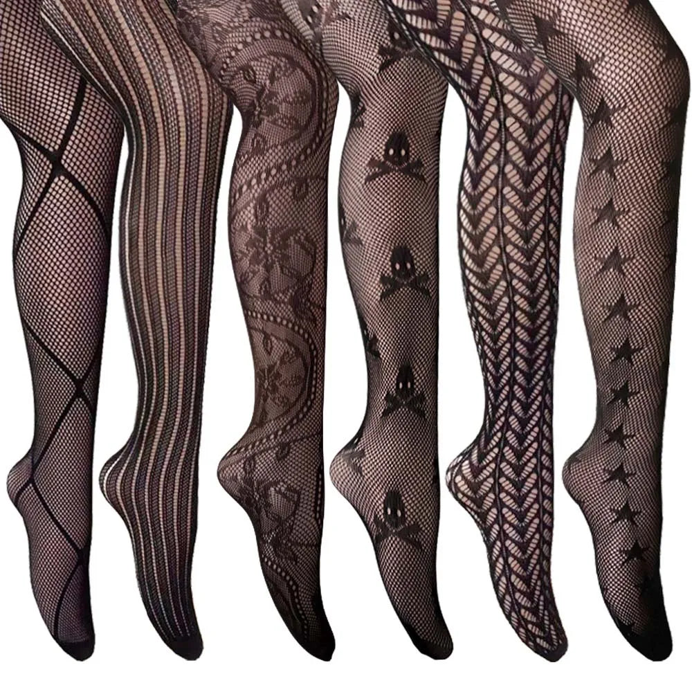 Night Queen – Gothic Fishnet Tights for Bold Women